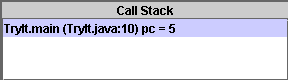 Debug call stack display