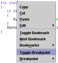 Setting breakpoint