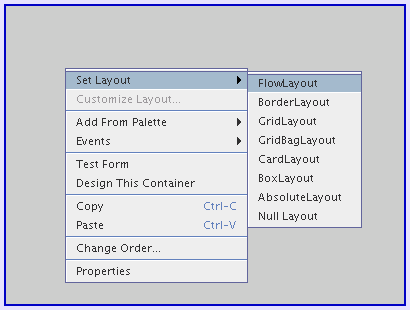 Setting layout within palette