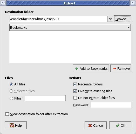 file-roller extract dialog