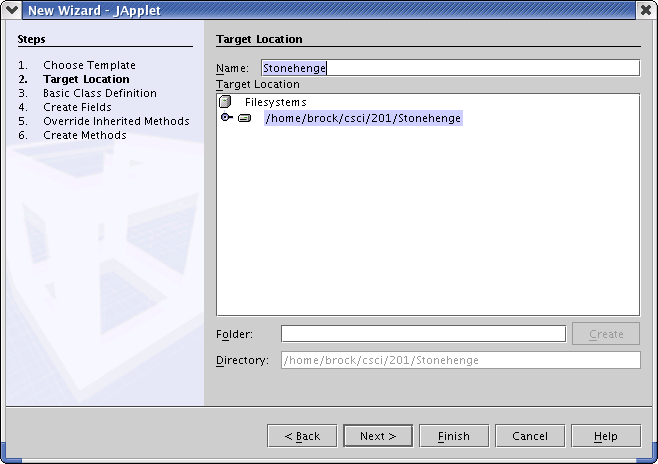 Naming the Java Applet file