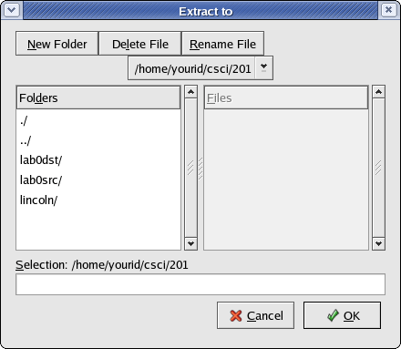 file-roller browser dialog