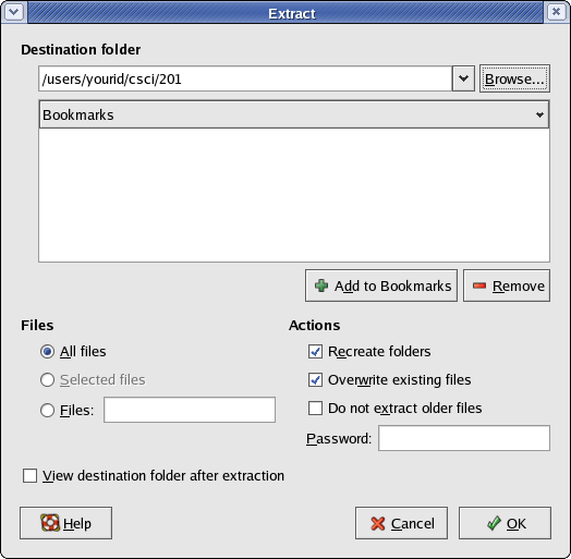 final file-roller extract dialog
