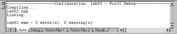 lab02.exe - 0 error(s), 0 warnings(s)