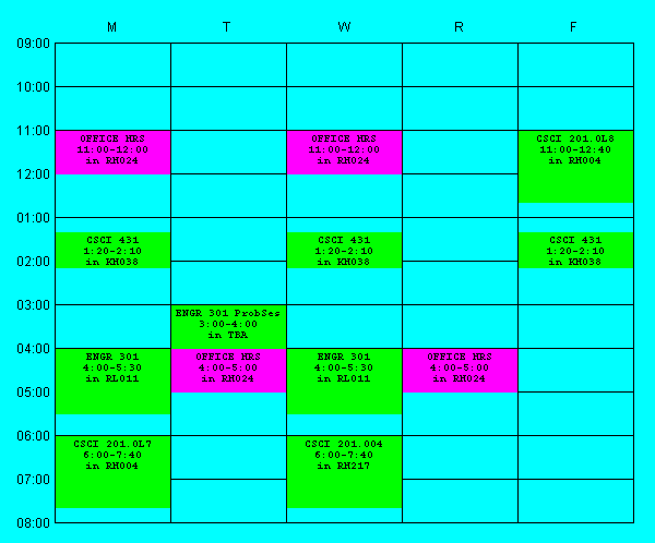 fall schedule