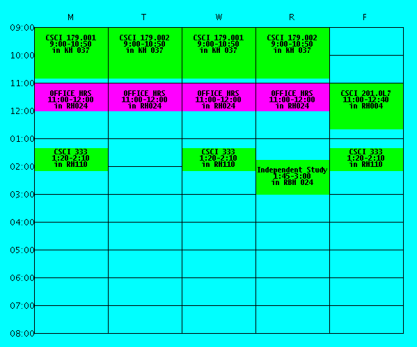 fall schedule