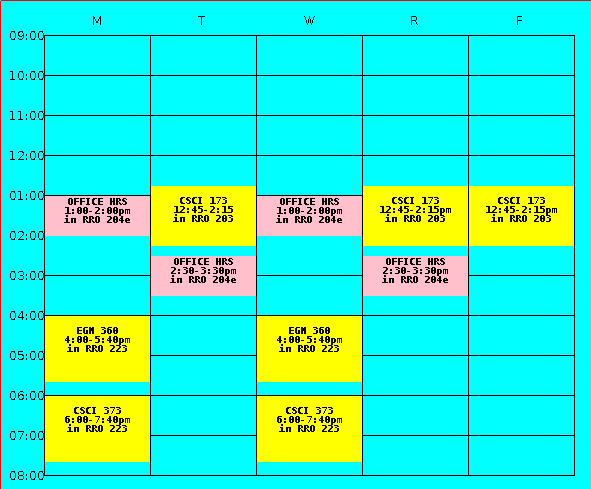 Fall 2014 Teaching Schedule