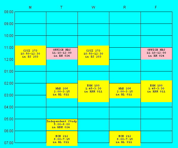 spring schedule