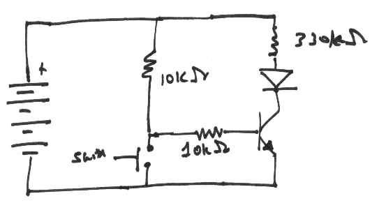 Transistor controller LED